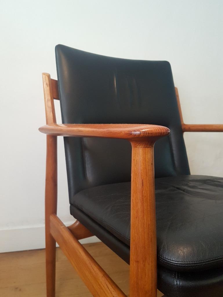 Vintage Arne Vodder 341 Fauteuil In Teak En Leer image 2