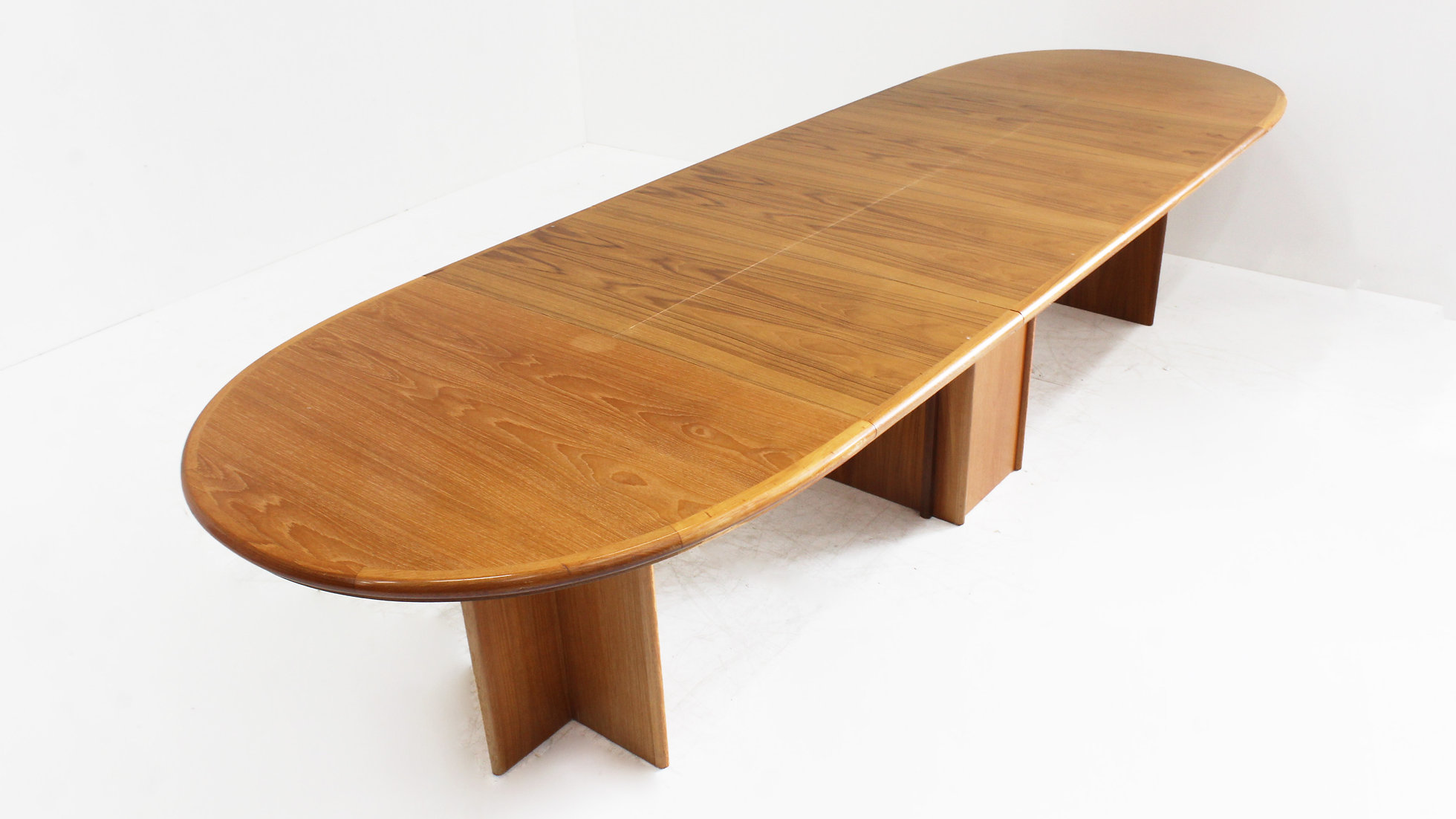 Vintage Danish Large Oval Extendable Dining Table Xl 1960s image 6