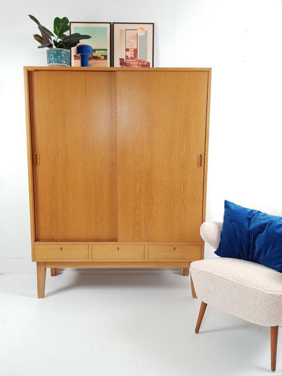 Vintage Deense Wandkast Eiken | Laden | Kast image 13