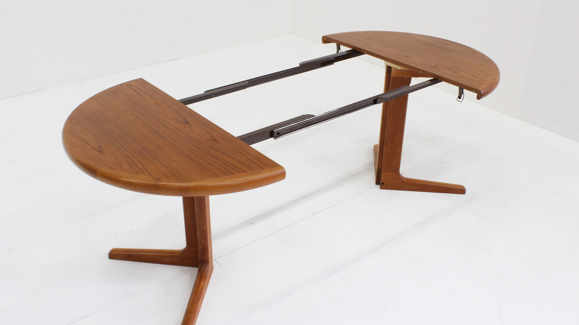 Vintage Deense Ronde Uitschuifbare Eettafel Teakhout Jaren 60 image 3