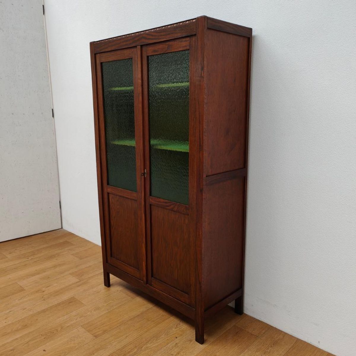 Vintage Antieke Boekenkast Wandkast Servieskast Kast Vitrinekast. image 4
