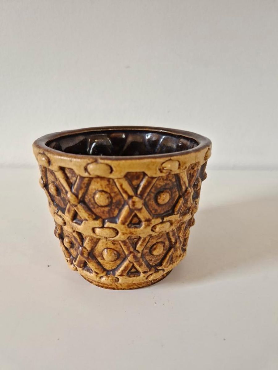 Vintage Bloempot Okergele Pot Retro Potje Voor Kamerplant image 2