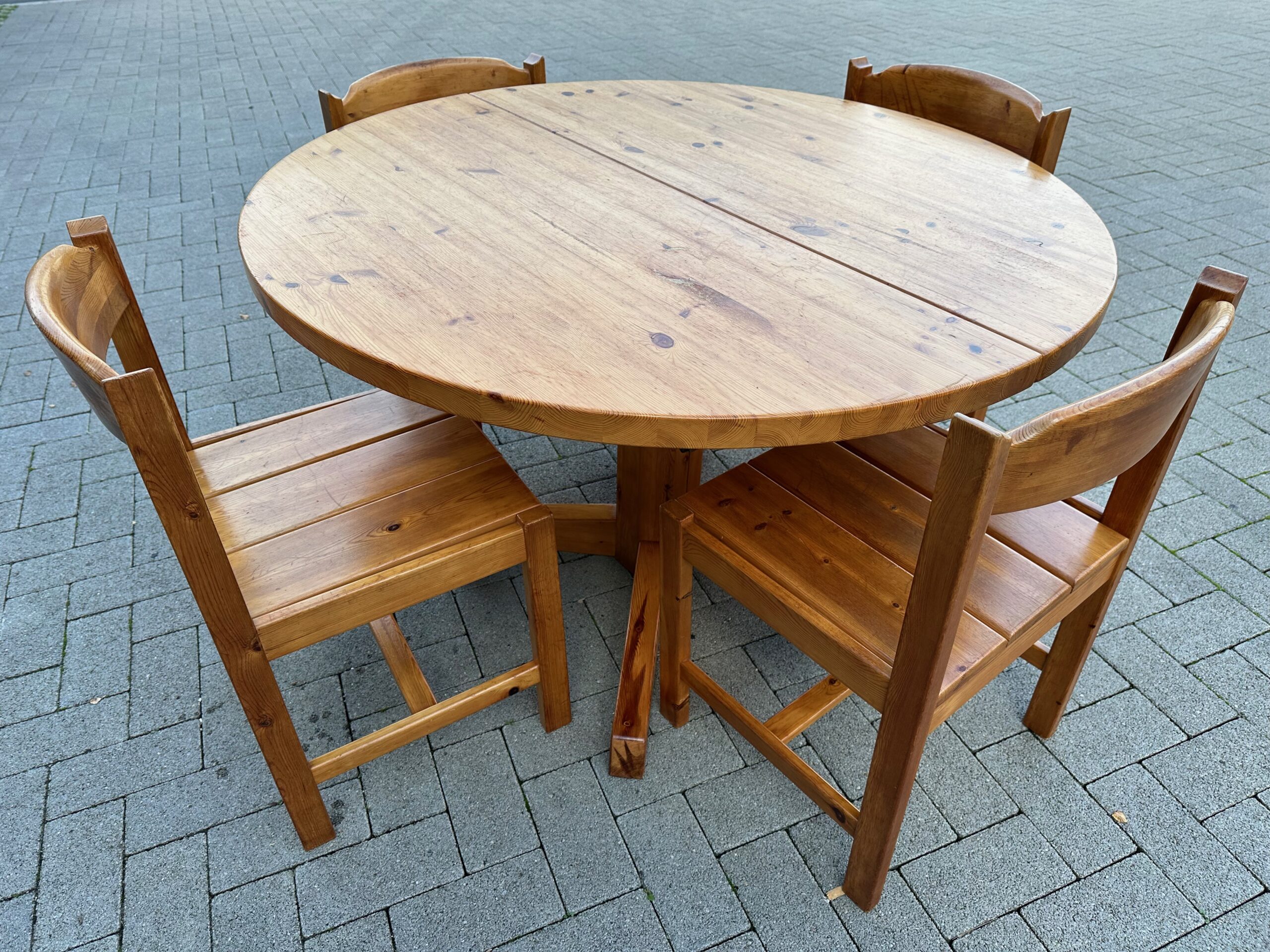 Vintage Eetkamerset – 6 Stoelen En Verstelbare Tafel image 3