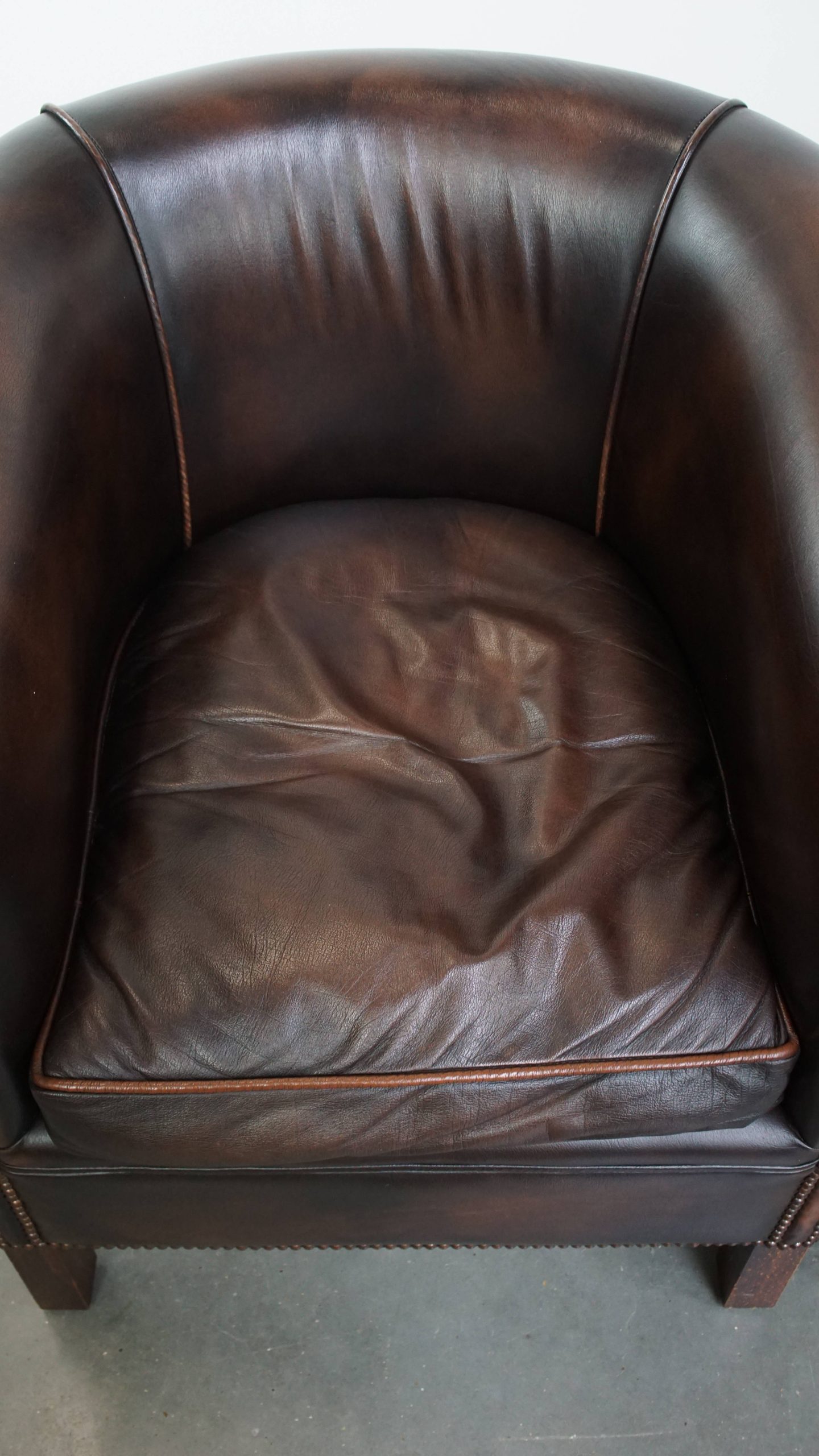 Elegante En Comfortabele Set Van 2 Rundleren Clubfauteuils In Engelse Stijl image 6
