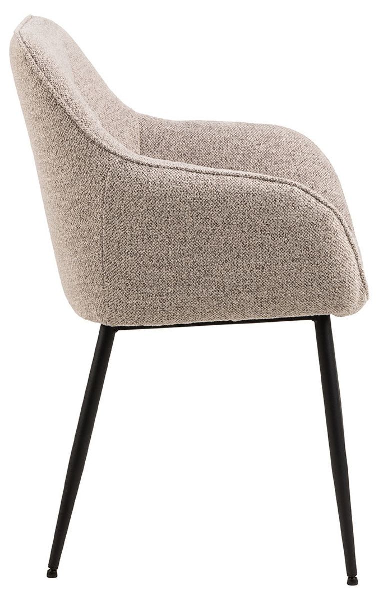 Nivala Eetkamerstoel - Set Van 2 - Beige Met Mat Zwarte Poten image 8