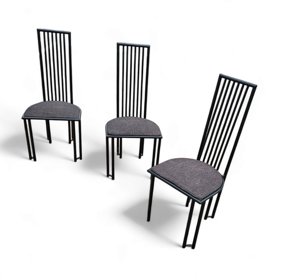 4 X Postmodern Chair / Metal Frame / 1980s image 4