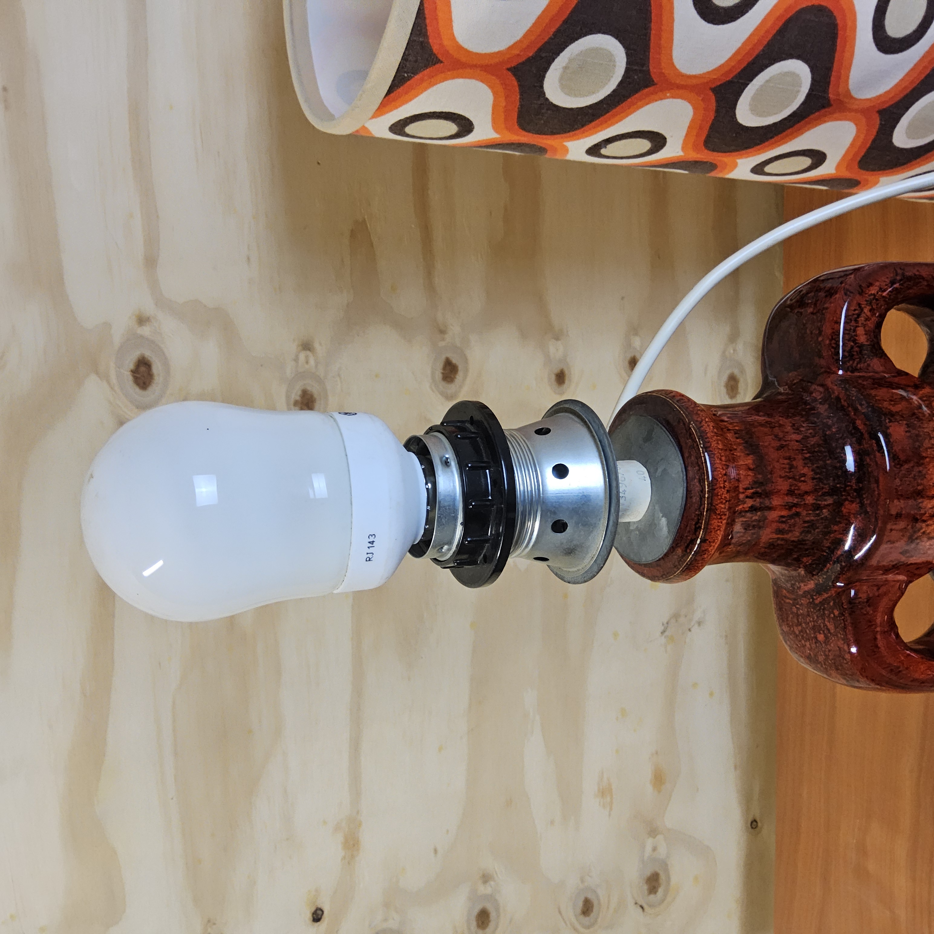 Vintage Keramieken Fat Lava Tafellamp (70s) Scheurich West Germany Lamp (jaren 70) Patroon Kap image 15