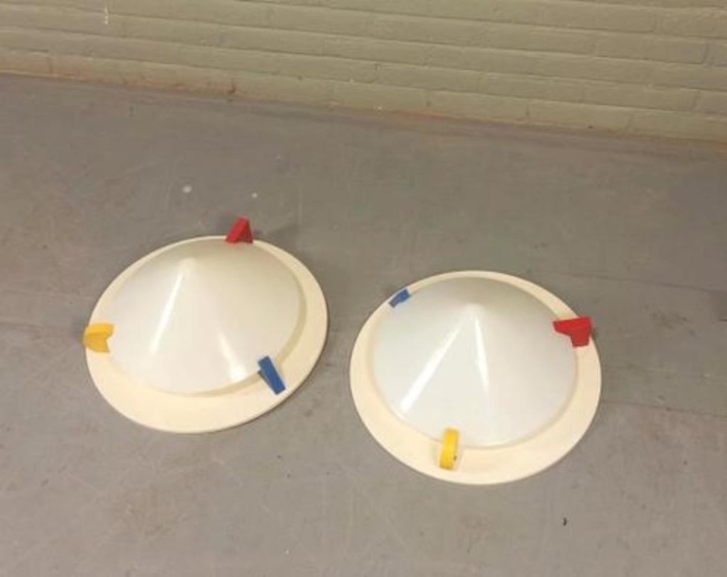 2 Vintage Ikea Memphis Milano Plafondlampen Wandlampen, Set image 2
