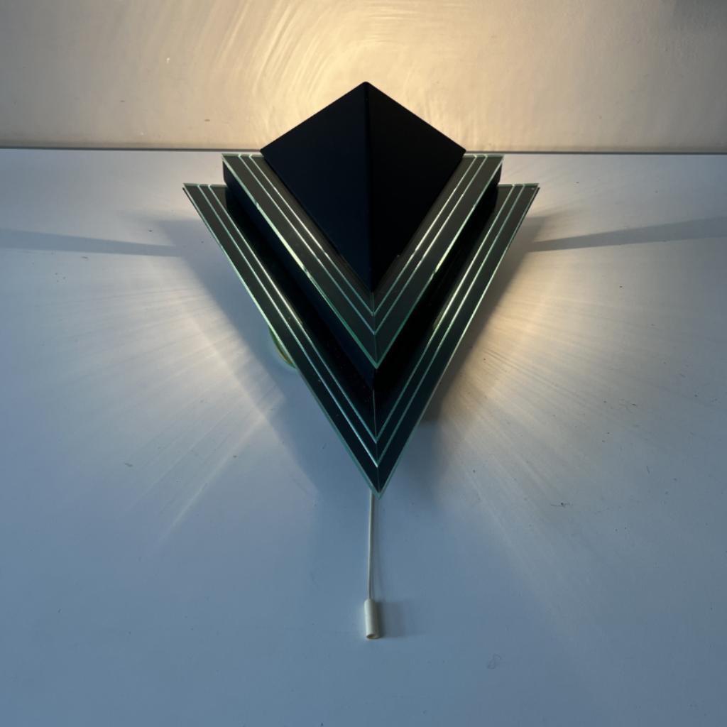 Vintage Driehoekige Wandlamp - Zwart -memphis Stijl 4x image 6