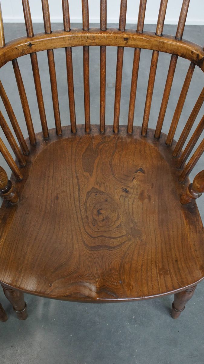 Geweldige Set Van 6 Antieke Engelse Windsor Stickback Chairs Uit De 19e Eeuw image 7