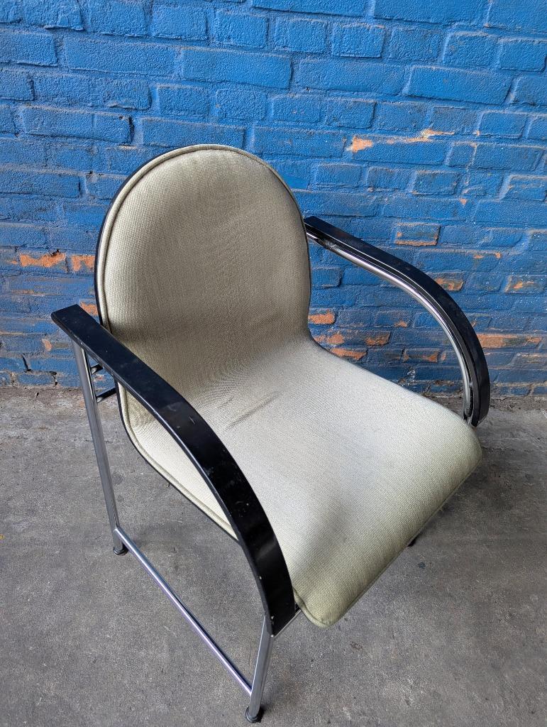 Vintage Arco Bk Eetstoelen -chrome & Zwart- image 8