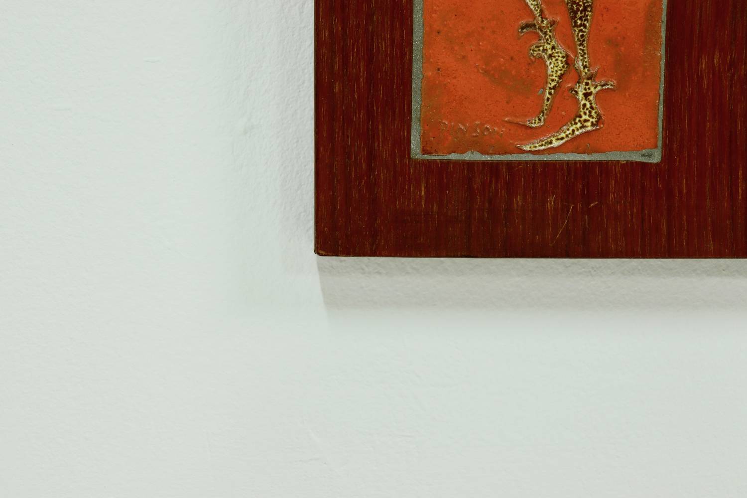 Mid-century Teak And Ceramic Mirror By Atelier Pinson 1960s image 5