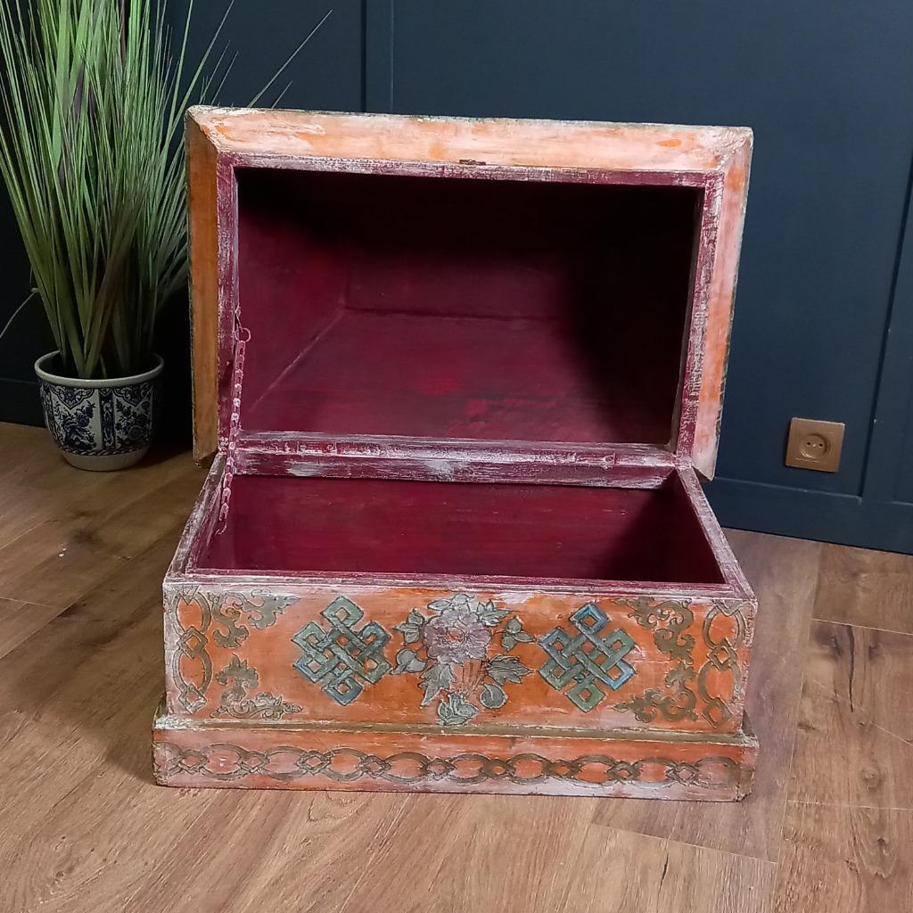 Sierlijke Handbeschilderde Antieke Kist Uit Hongarije image 8