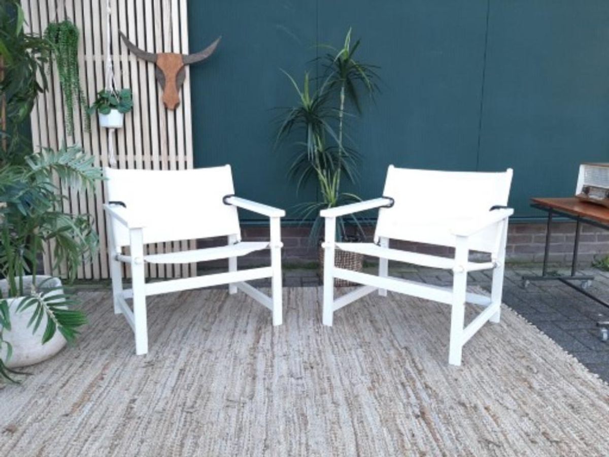 Set 2 Deense Safari Chairs Vintage Design Fauteuil Tuinstoel image 6
