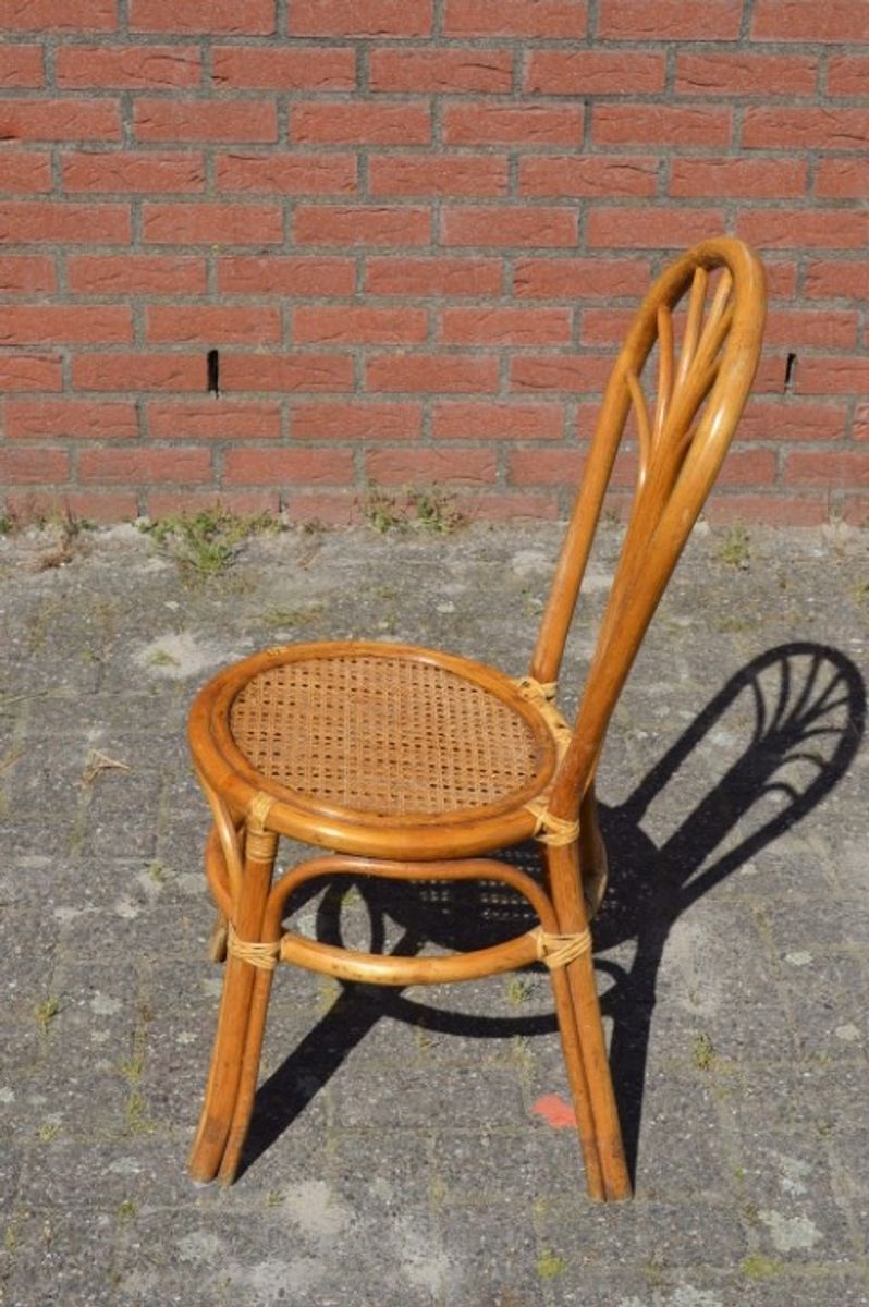 Rotan Stoeltje Met Pauwenstaart Waaier Boog image 3