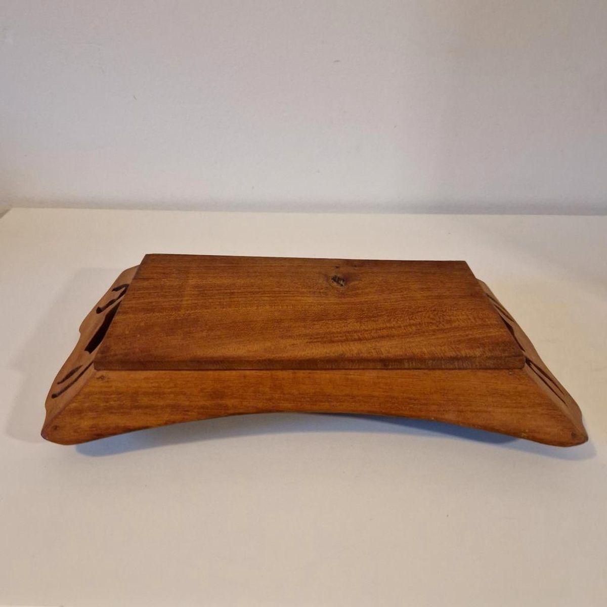 Vintage Dienblad Teakhouten Fruitschaal Paard Houtsnijwerk image 7