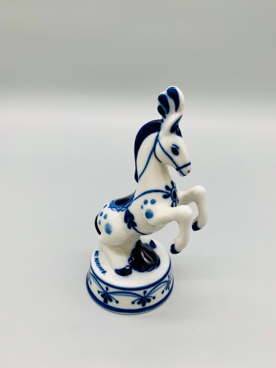 Gzhel Circuspaard Decoratie Blauw/wit image 2