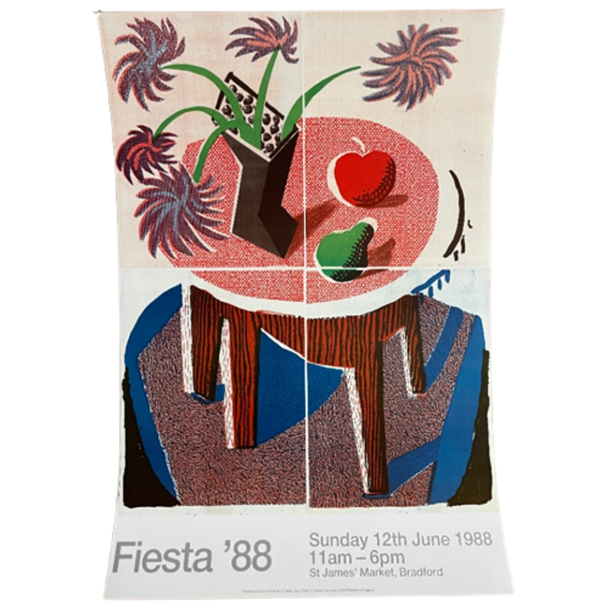 David Hockney, 'flowers, Apple & Pear On A Table, July 1986 image 2