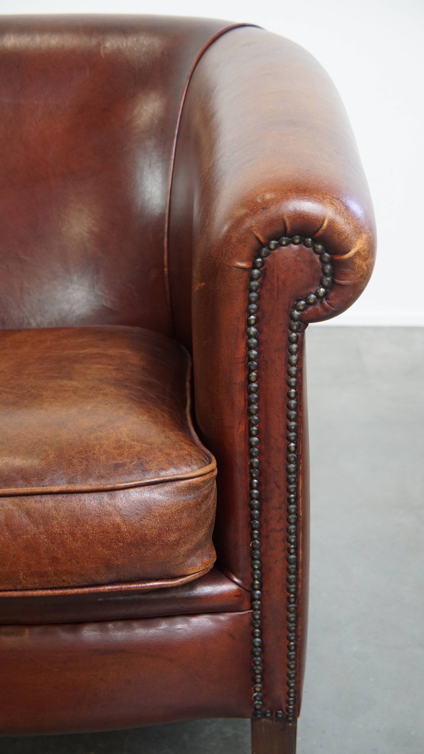 Comfortabele En Luxe 2 Zits Clubbank Gemaakt Van Schapenleer image 10
