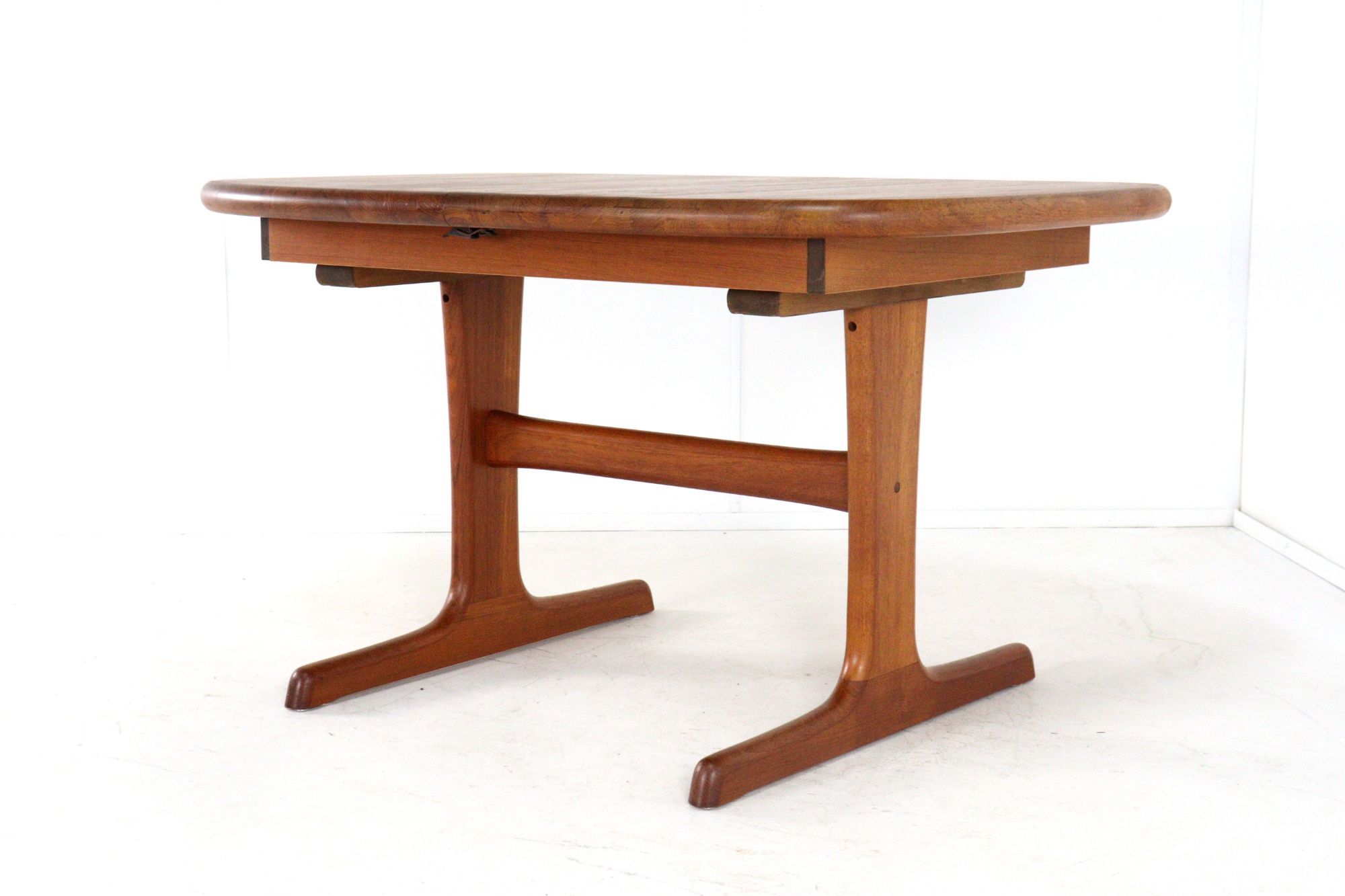 dyrlund Ovalen 1x Verlengbare Teak Eettafel Deens Vintage Massief Teak image 11