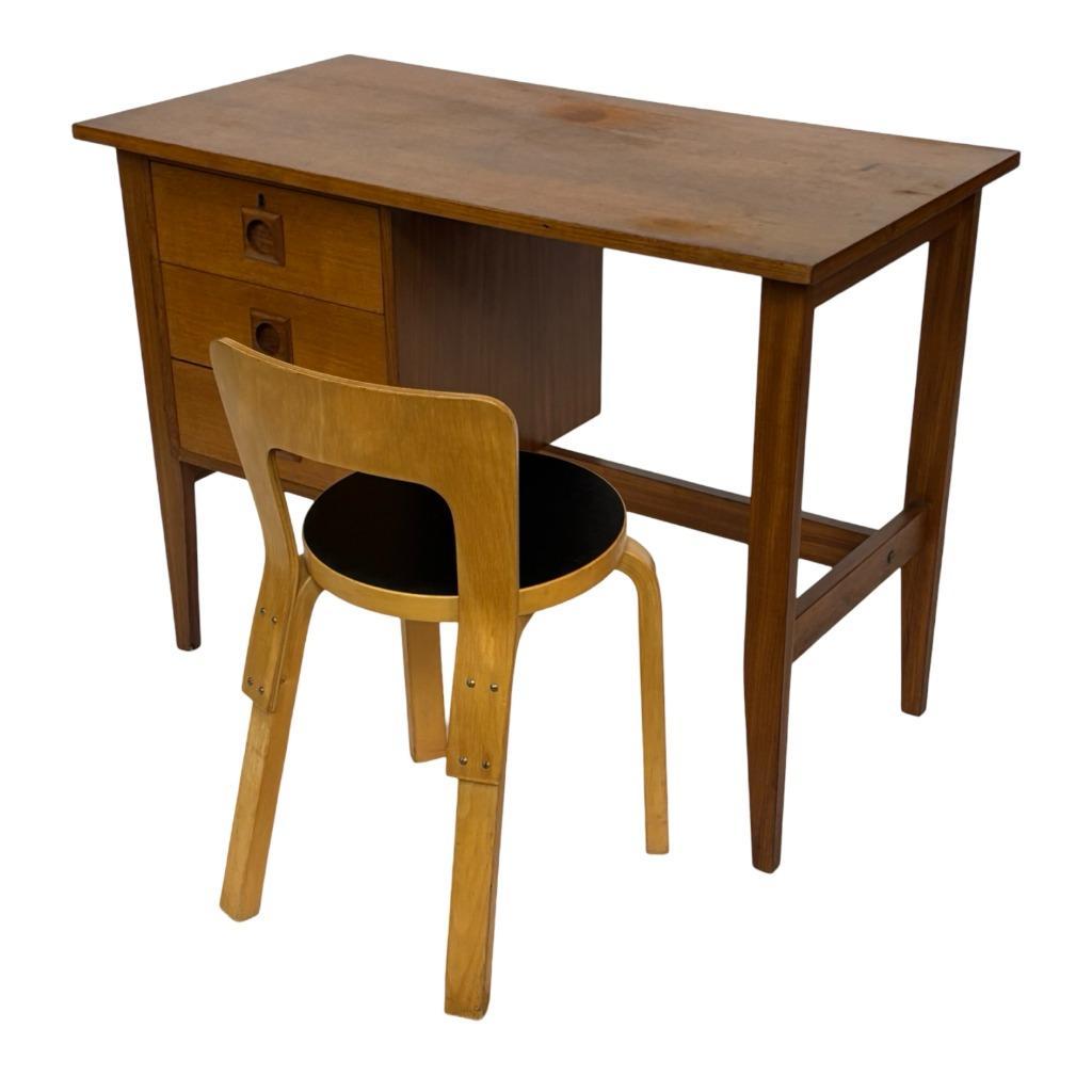 Vintage Bureau Jaren 60 Compacte Werkplek Teak Design image 10