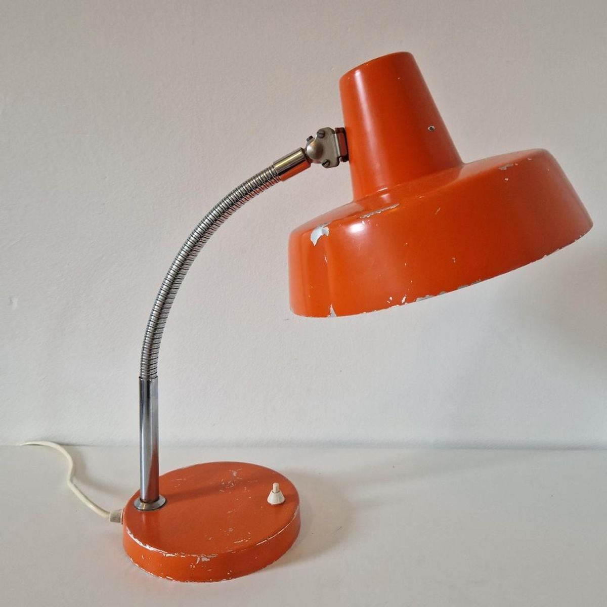 Vintage Bureaulamp Oranje Lamp Desklight Jaren 70 Retro Lamp image 2