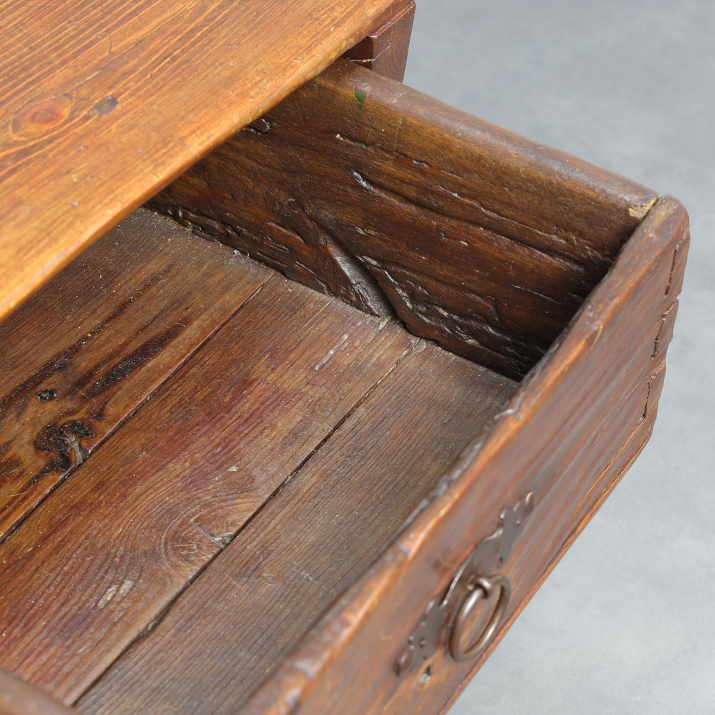 Antique Wooden Side Table With Drawer, 18th Century image 10