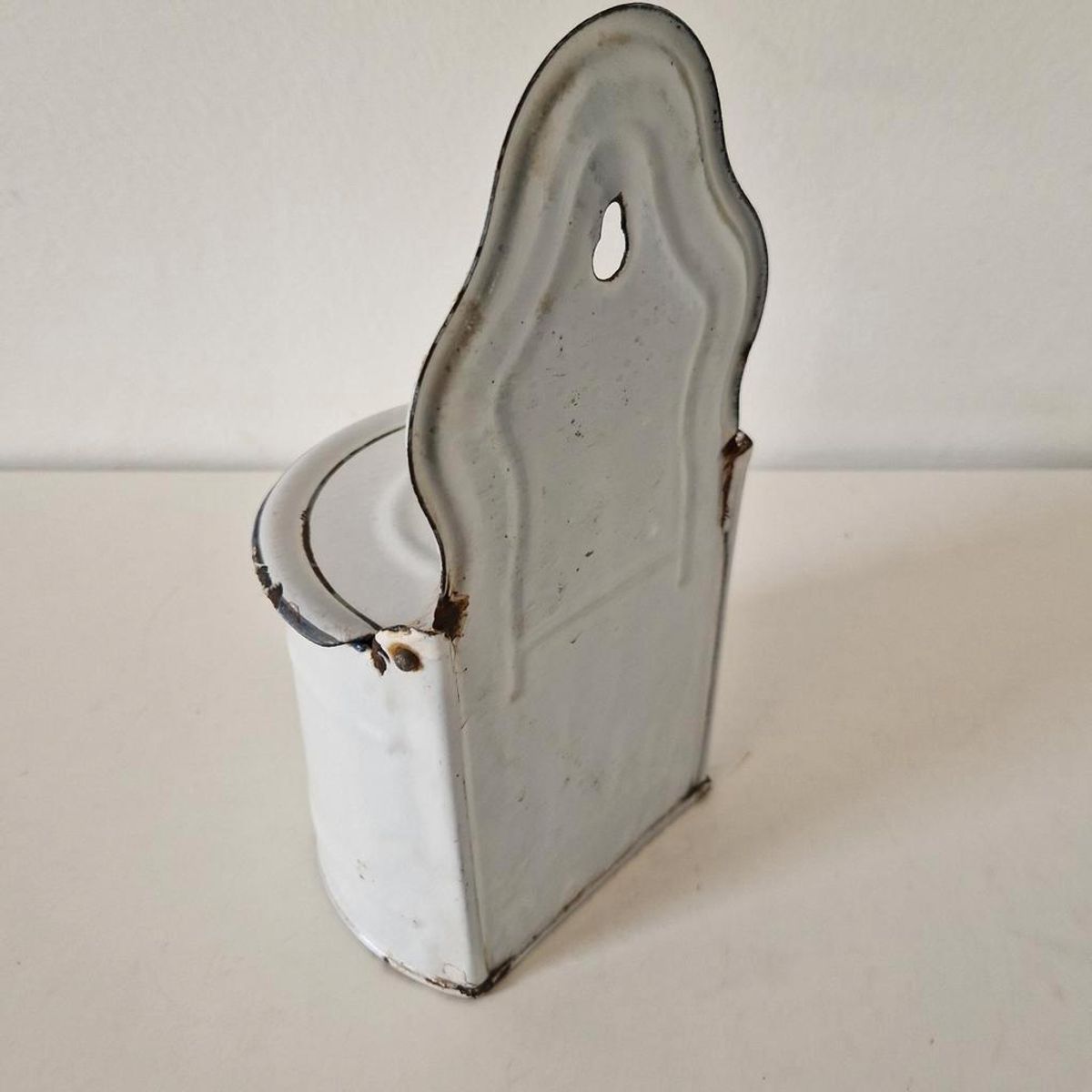 Emaille Sel Bakje Wandpot Zoutpot image 4