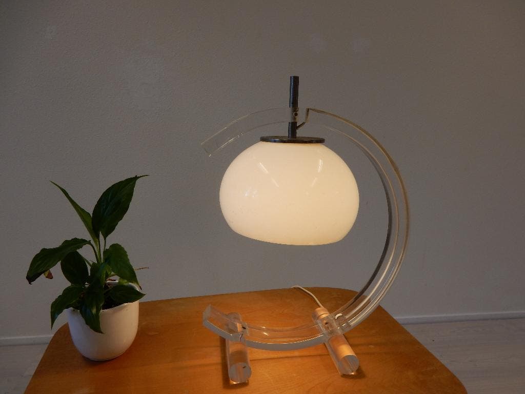 Vintage Plexiglas Tafellamp Dressoir Lamp Space Age Jaren70 image 4