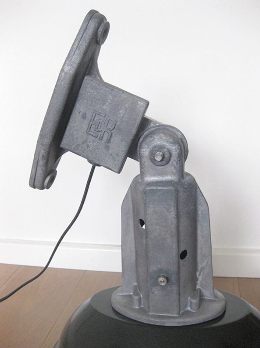 Vintage Zwart Emaille Frans Industriële Lamp image 6