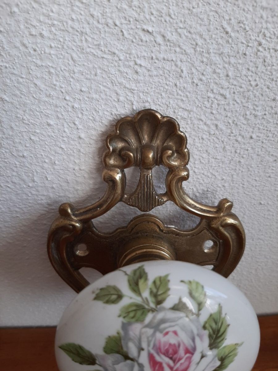 Vintage Italiaanse Haak Messing Met Porselijn image 5