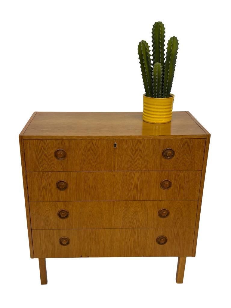 Vintage Ladekast Kastje Jaren 60 Teak Fineer Commode Design image 4