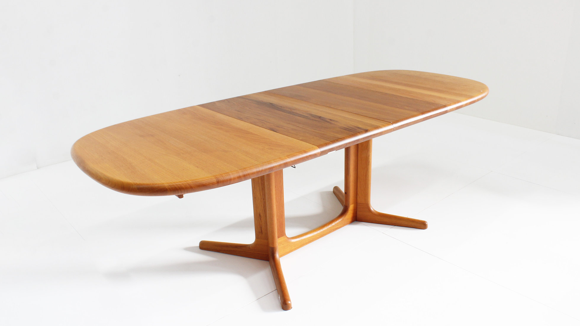 Vintage Glostrup Deense Ovalen Uitschuifbare Eettafel Tafel Massief Teak image 5