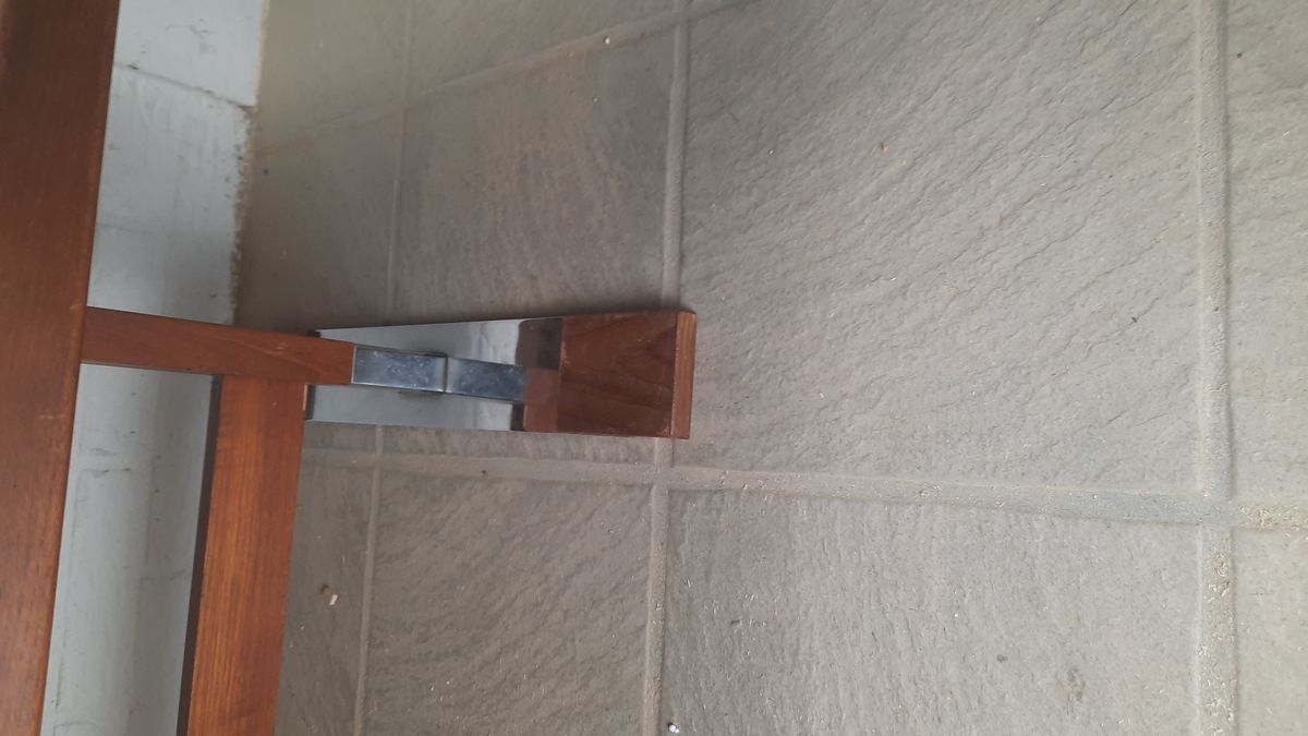 Vintage Fristho Salontafel Eiken Teak Chrome image 5