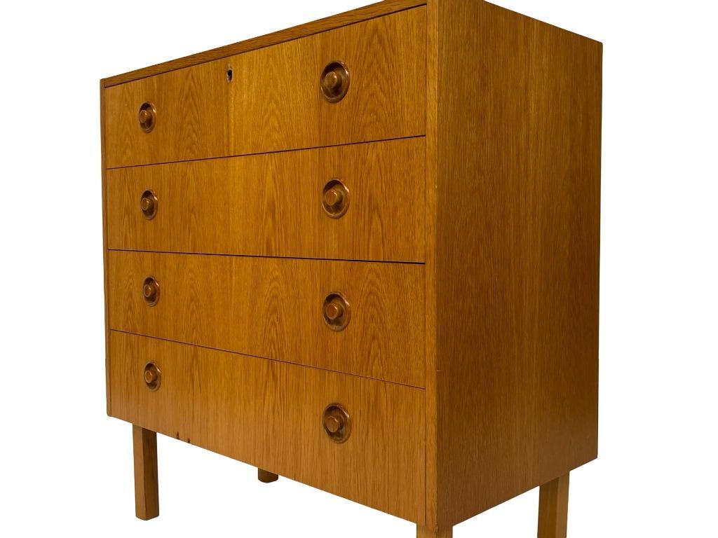 Vintage Ladekast Kastje Jaren 60 Teak Fineer Commode Design image 3