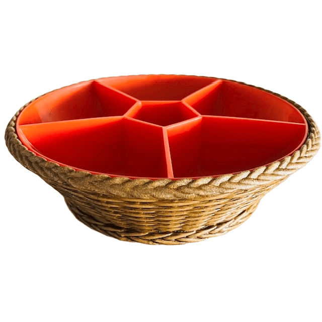 Emsa Serveerschaal Hapjesschaal Oranje Mid-century 1970’s image 2