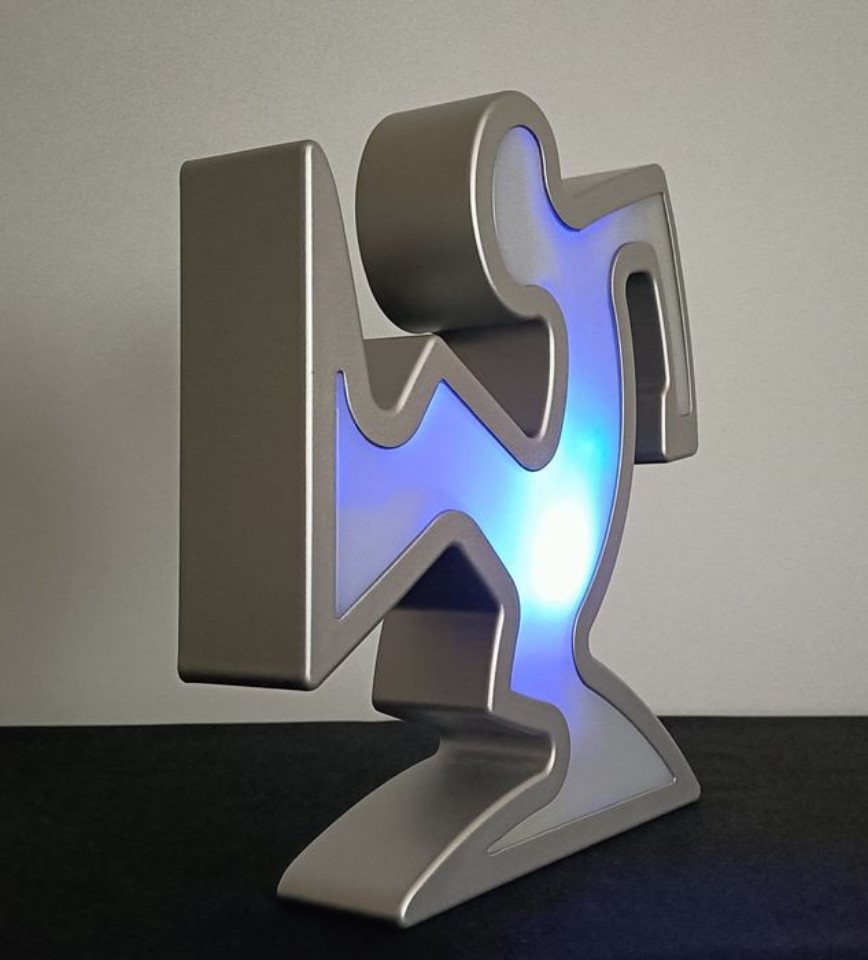 Keith Haring La Linea Lamp Osvaldo Cavandoli Zilver (nieuw In Originele Verpakking) image 13