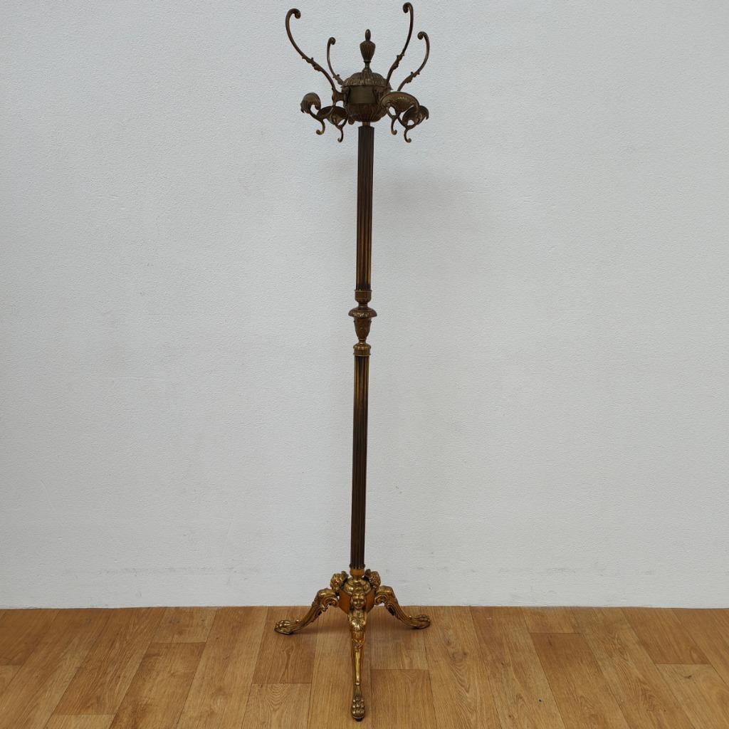 Goudkleurige Messing Kapstok, Hollywood Regency Hall Tree 5 image 2