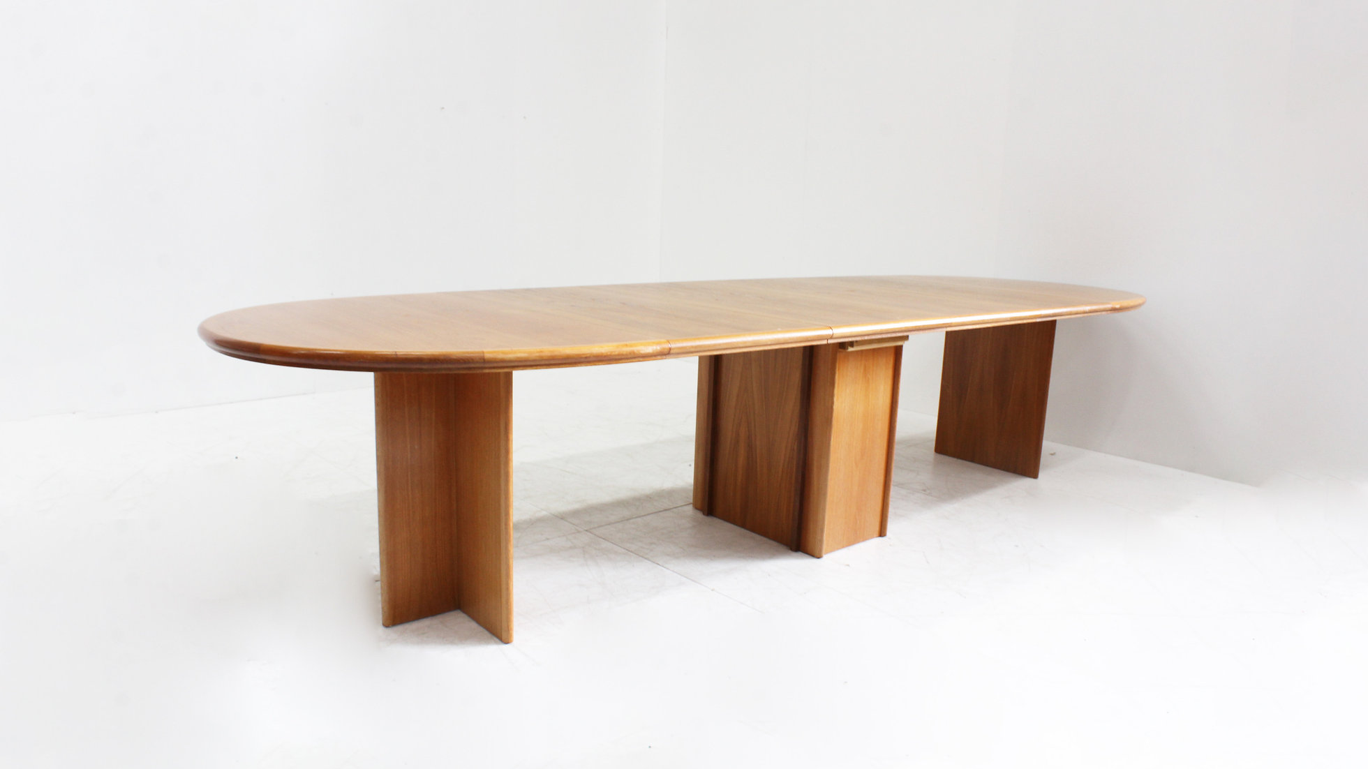 Vintage Danish Large Oval Extendable Dining Table Xl 1960s image 7