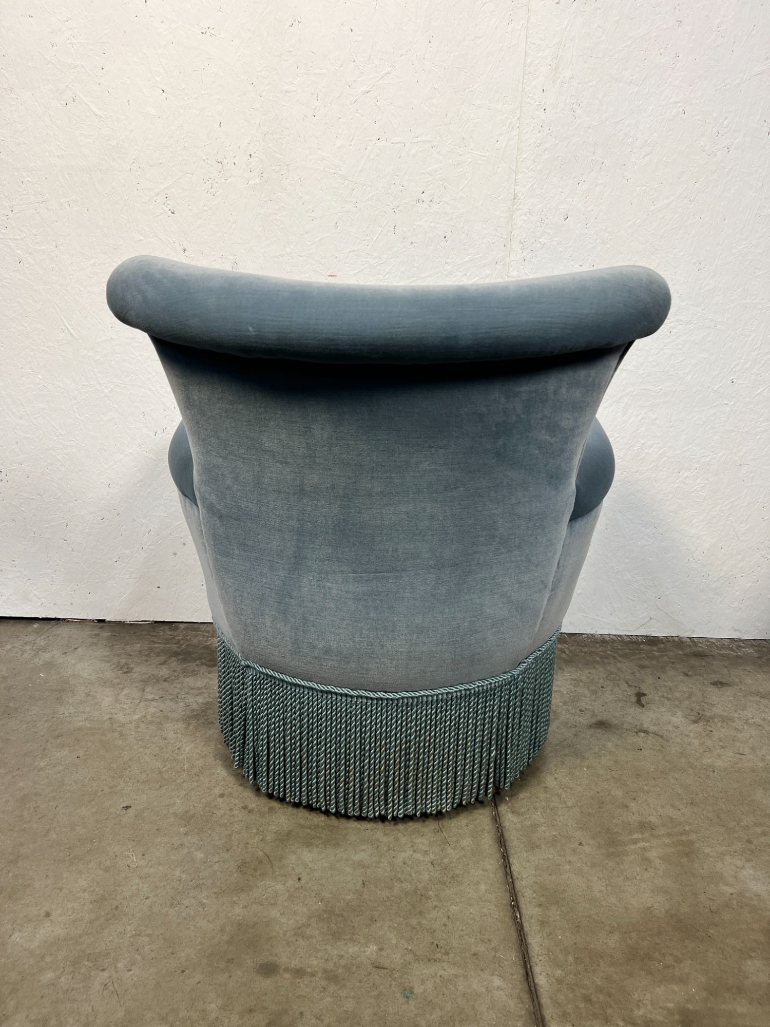 Vintage Cocktailstoel, Frankrijk 1960's, Blauw Velours image 10