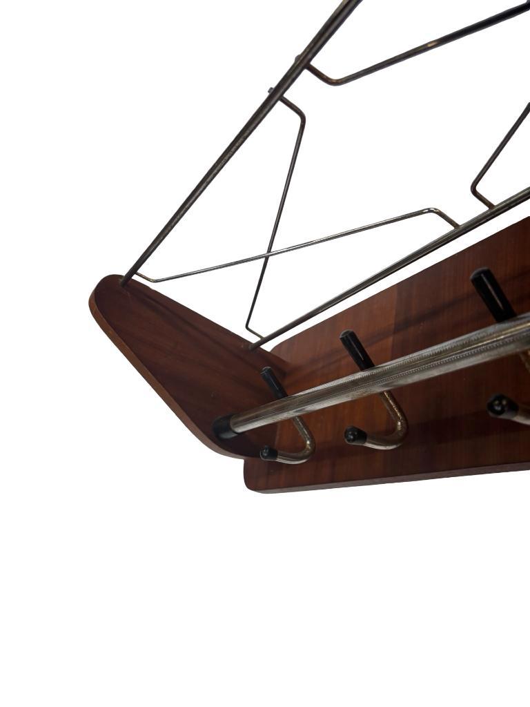 Vintage Wandkapstok Teak En Chroom Jaren 60/70 image 10