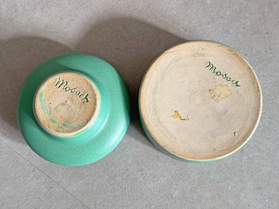Unieke Vintage Mobach Turquoise Keramiek Dekselpot / Dekseldoos image 9