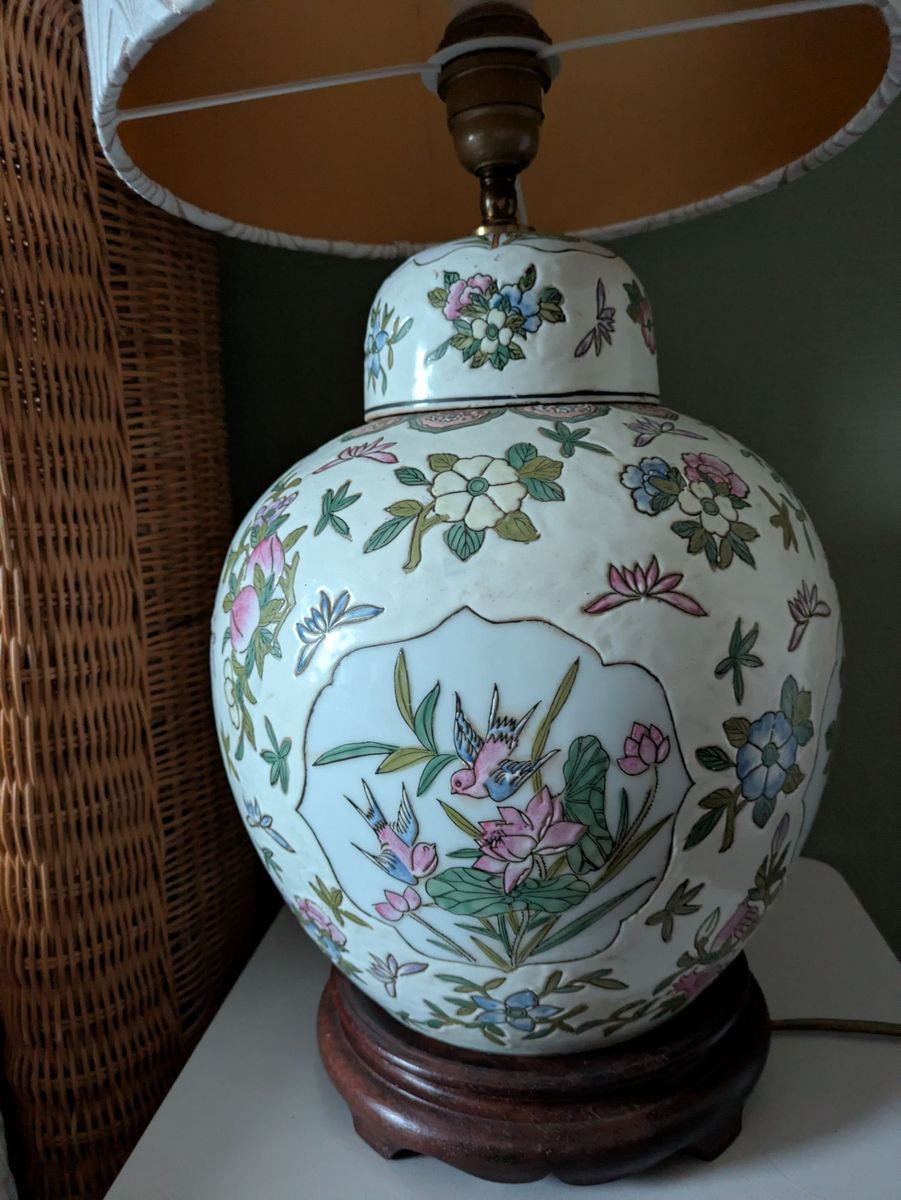 Gemberpot Tafellamp Met Bloemen image 10