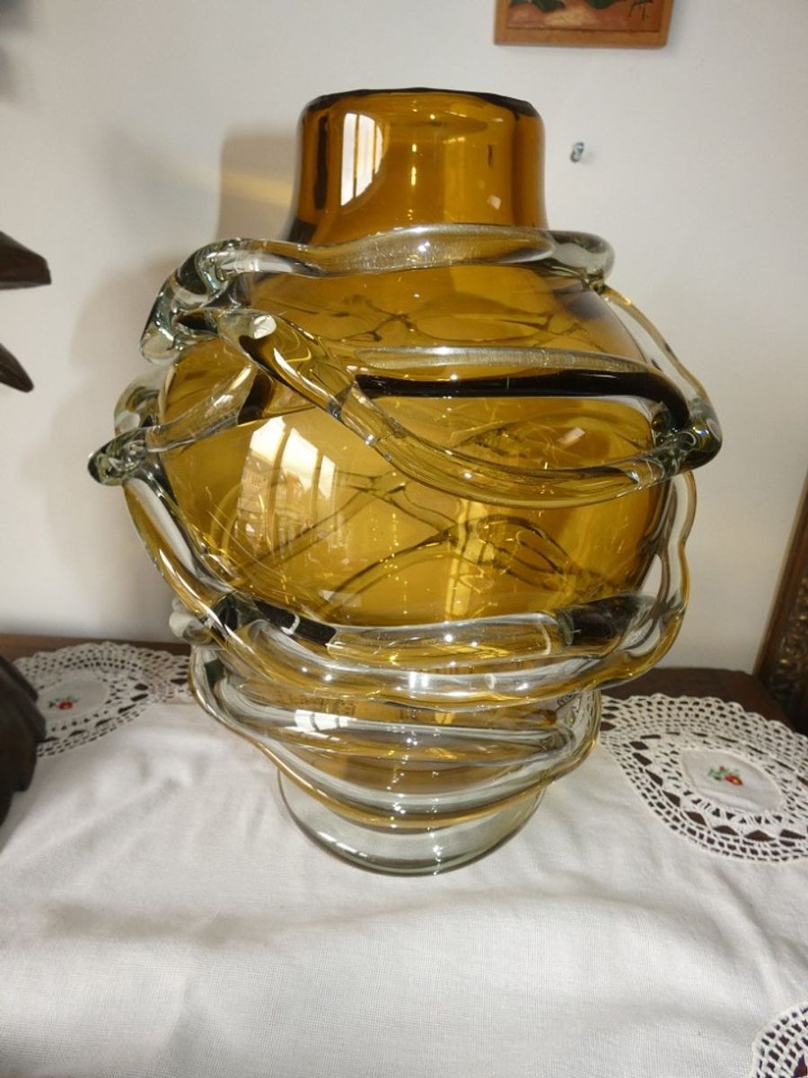Venetian Modern Glass Grote Vaas. image 8