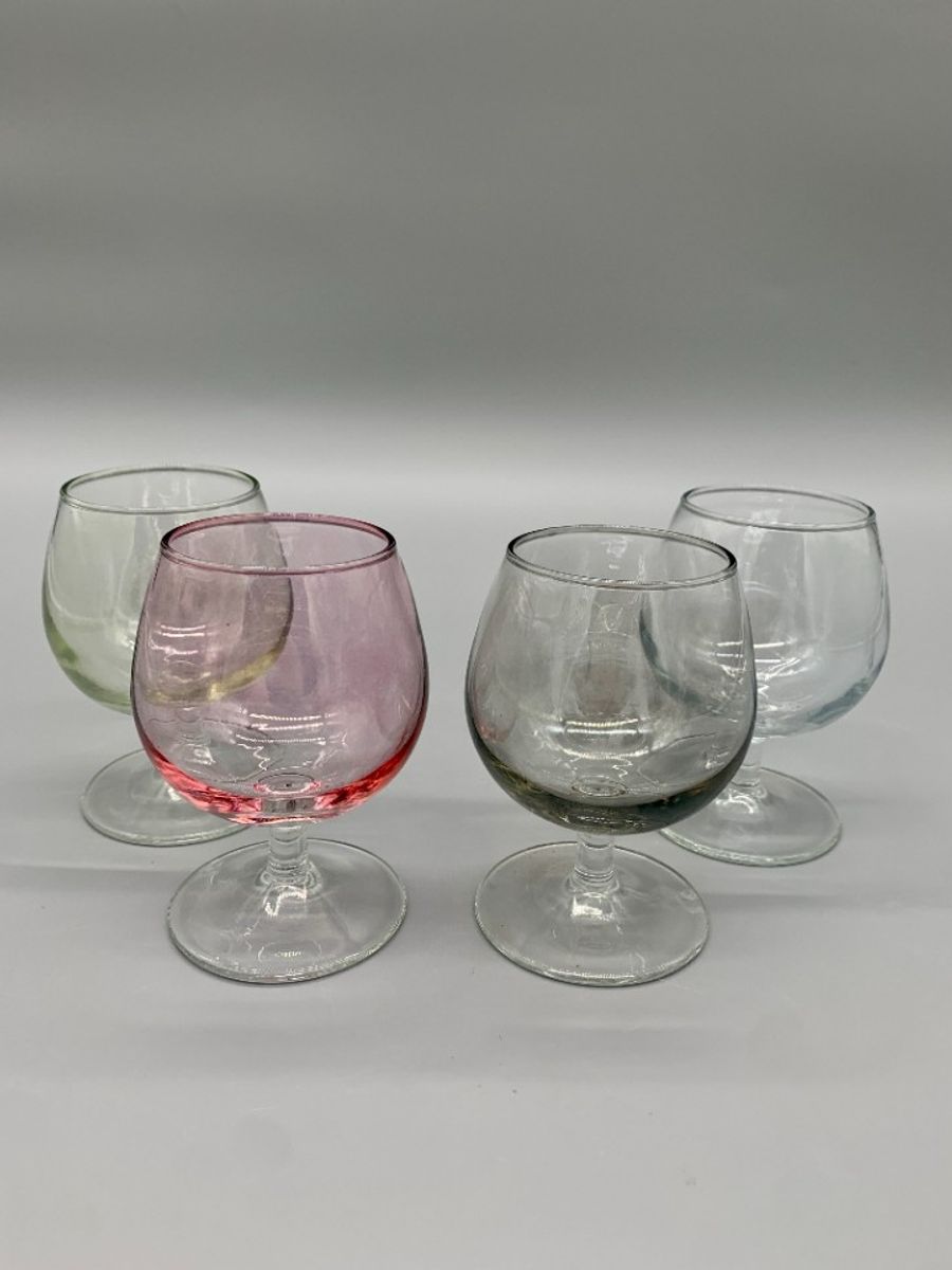 Set Vintage Gekleurde Cognac Glazen 4 Stuks image 2