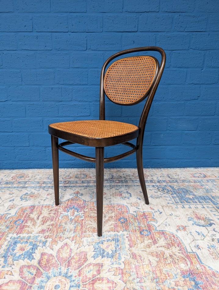7x Vintage Rotan Stoelen, Model 215r, Thonet image 13