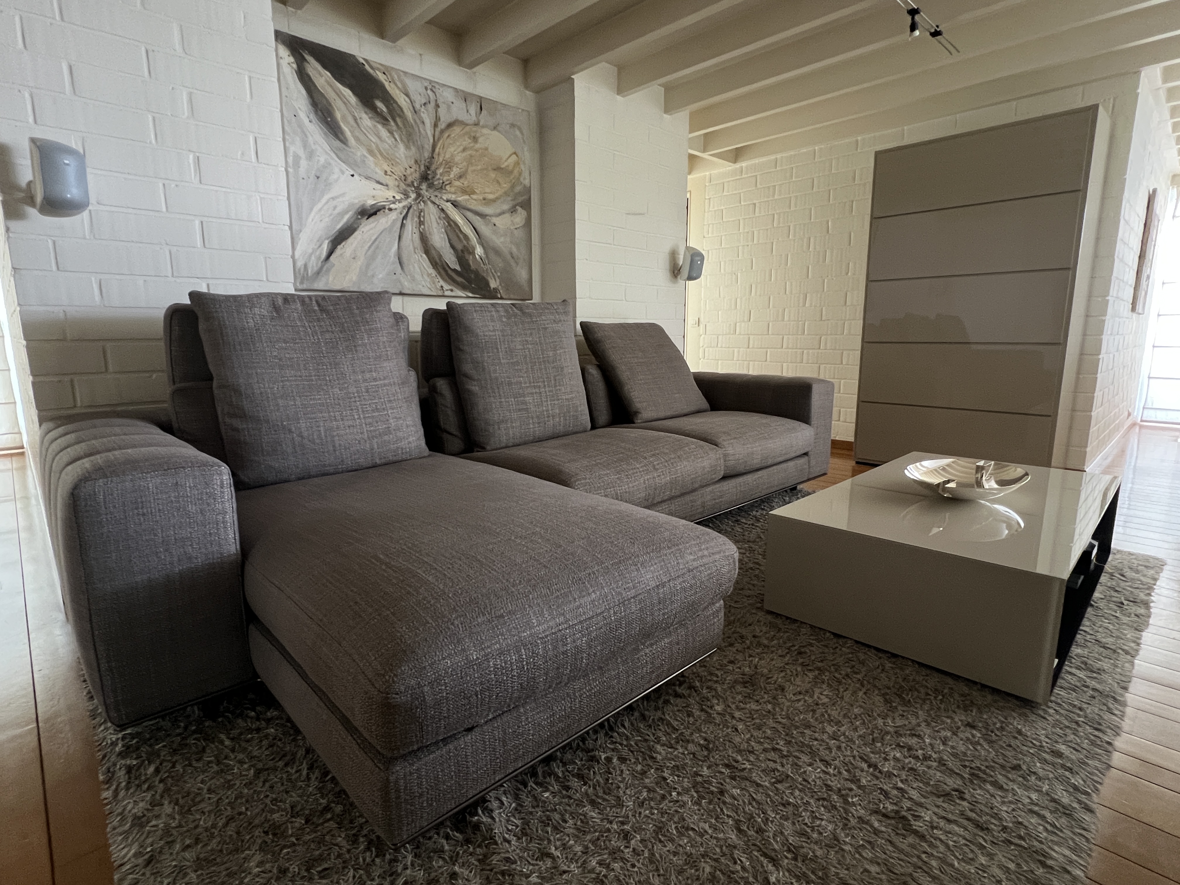 Voor De Snelle Beslissers ! Minotti Freeman Sofa Stof Cat H Bright 066 Bronze– Topstaat – Aankoopprijs €16.382 (mei 2024) image 3