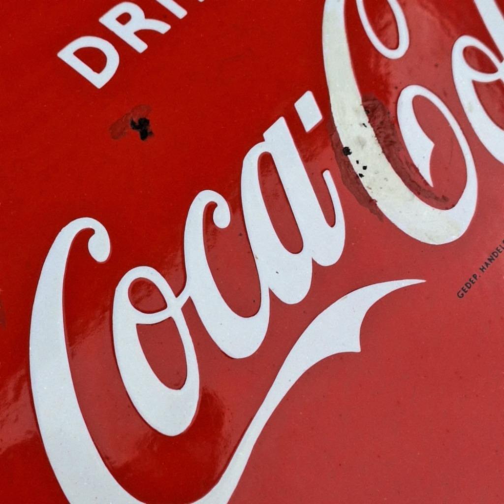 Origineel Hollandse Emaille Coca Cola Button, Emrec Eemnes. image 6