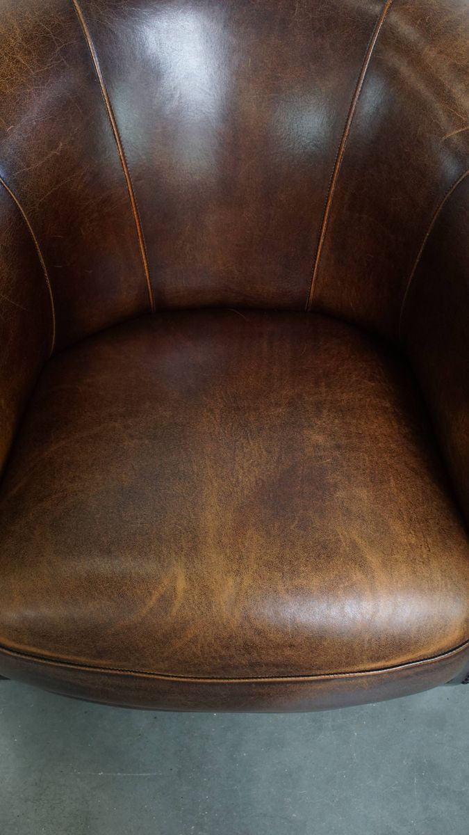Comfortabele En Karaktervolle Schapenleren Clubfauteuil Met Een Prachtige Kleurstelling image 6