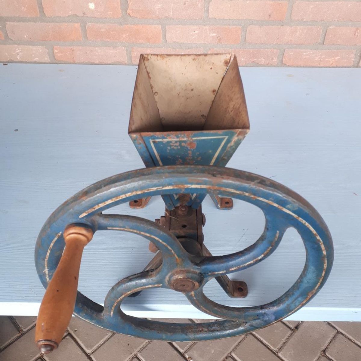 Antieke Gerst Molen Tafel Molen Bakkerij Winkel Graan Maler image 5